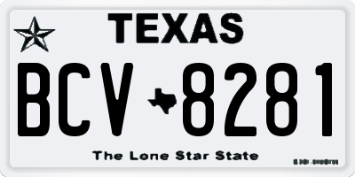 TX license plate BCV8281