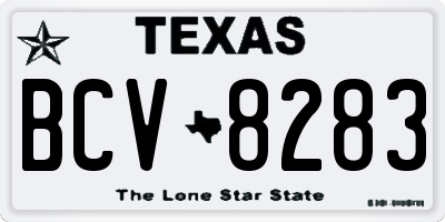 TX license plate BCV8283