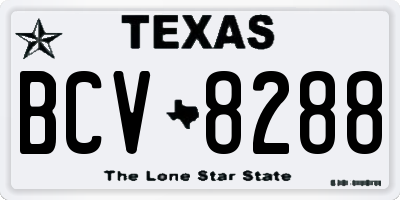 TX license plate BCV8288