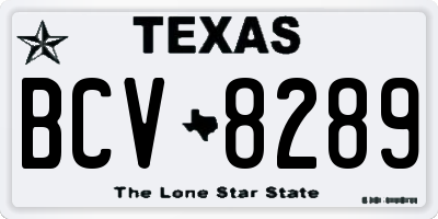 TX license plate BCV8289