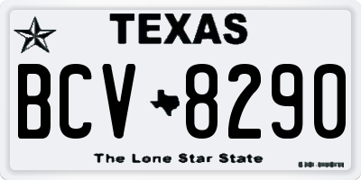 TX license plate BCV8290