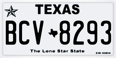 TX license plate BCV8293