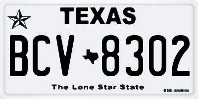 TX license plate BCV8302