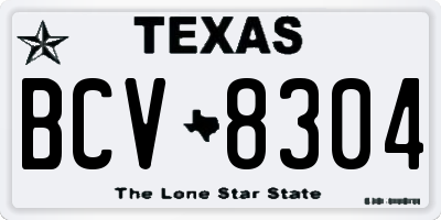 TX license plate BCV8304