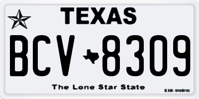 TX license plate BCV8309