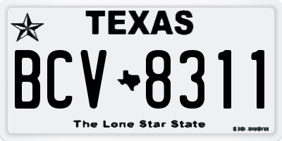 TX license plate BCV8311