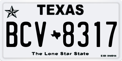 TX license plate BCV8317