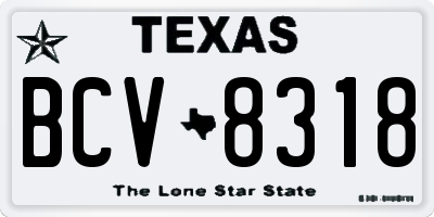 TX license plate BCV8318
