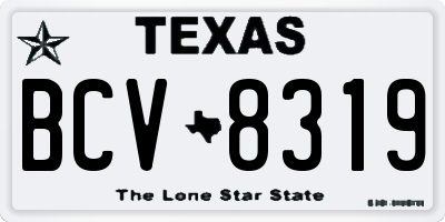 TX license plate BCV8319