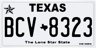 TX license plate BCV8323