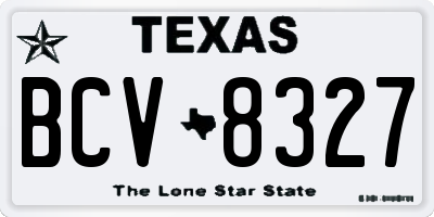 TX license plate BCV8327