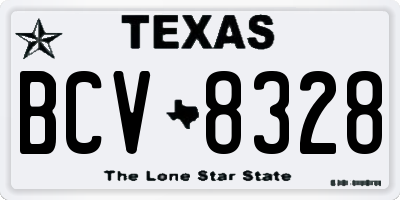 TX license plate BCV8328