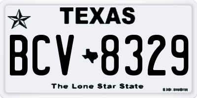 TX license plate BCV8329