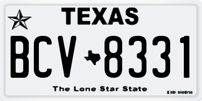 TX license plate BCV8331