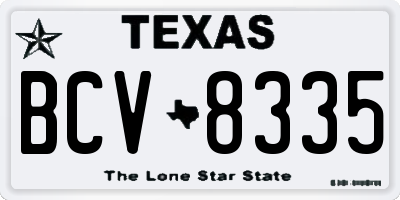 TX license plate BCV8335