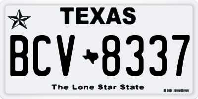 TX license plate BCV8337