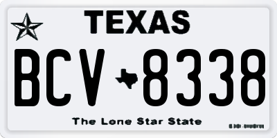 TX license plate BCV8338