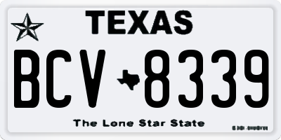 TX license plate BCV8339