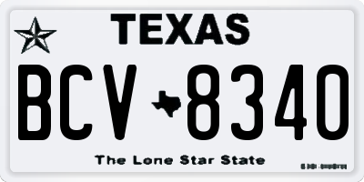 TX license plate BCV8340