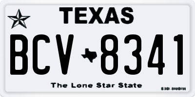 TX license plate BCV8341