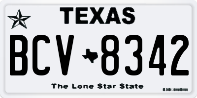 TX license plate BCV8342