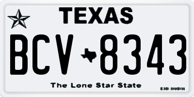 TX license plate BCV8343