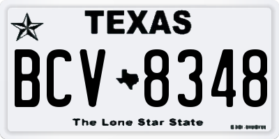 TX license plate BCV8348