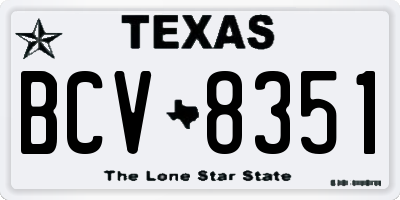 TX license plate BCV8351