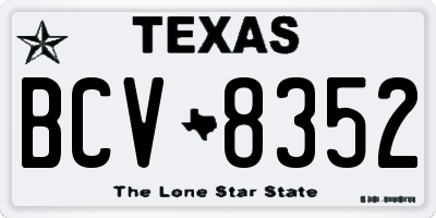 TX license plate BCV8352