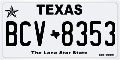 TX license plate BCV8353