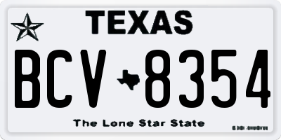 TX license plate BCV8354