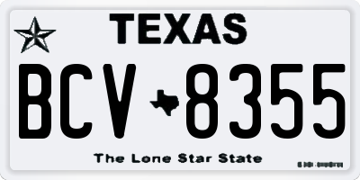 TX license plate BCV8355