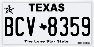 TX license plate BCV8359