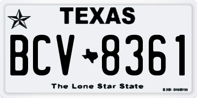 TX license plate BCV8361