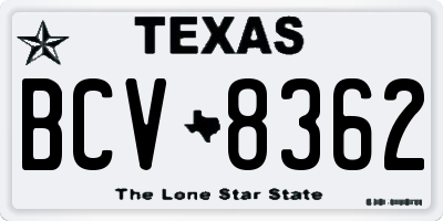TX license plate BCV8362
