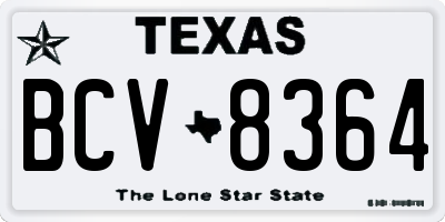 TX license plate BCV8364