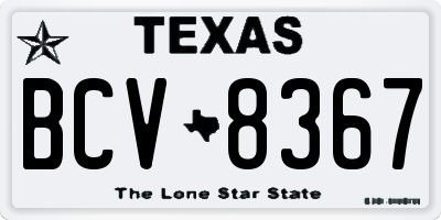 TX license plate BCV8367