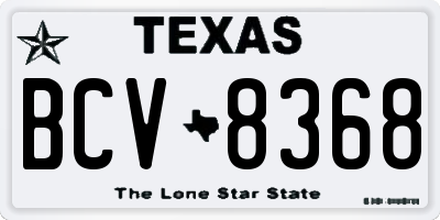 TX license plate BCV8368