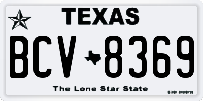 TX license plate BCV8369