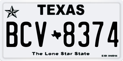 TX license plate BCV8374