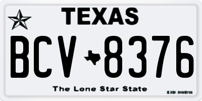 TX license plate BCV8376