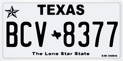 TX license plate BCV8377