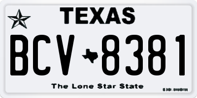 TX license plate BCV8381