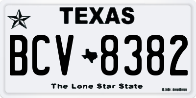 TX license plate BCV8382