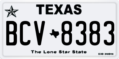TX license plate BCV8383