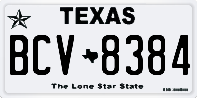 TX license plate BCV8384
