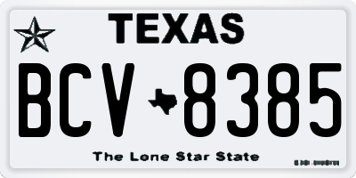 TX license plate BCV8385
