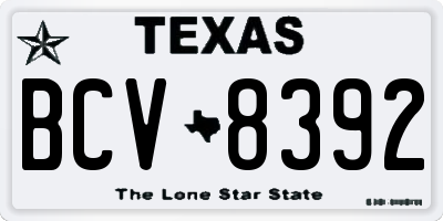 TX license plate BCV8392