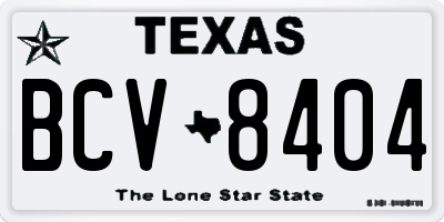 TX license plate BCV8404
