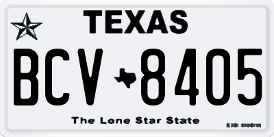 TX license plate BCV8405
